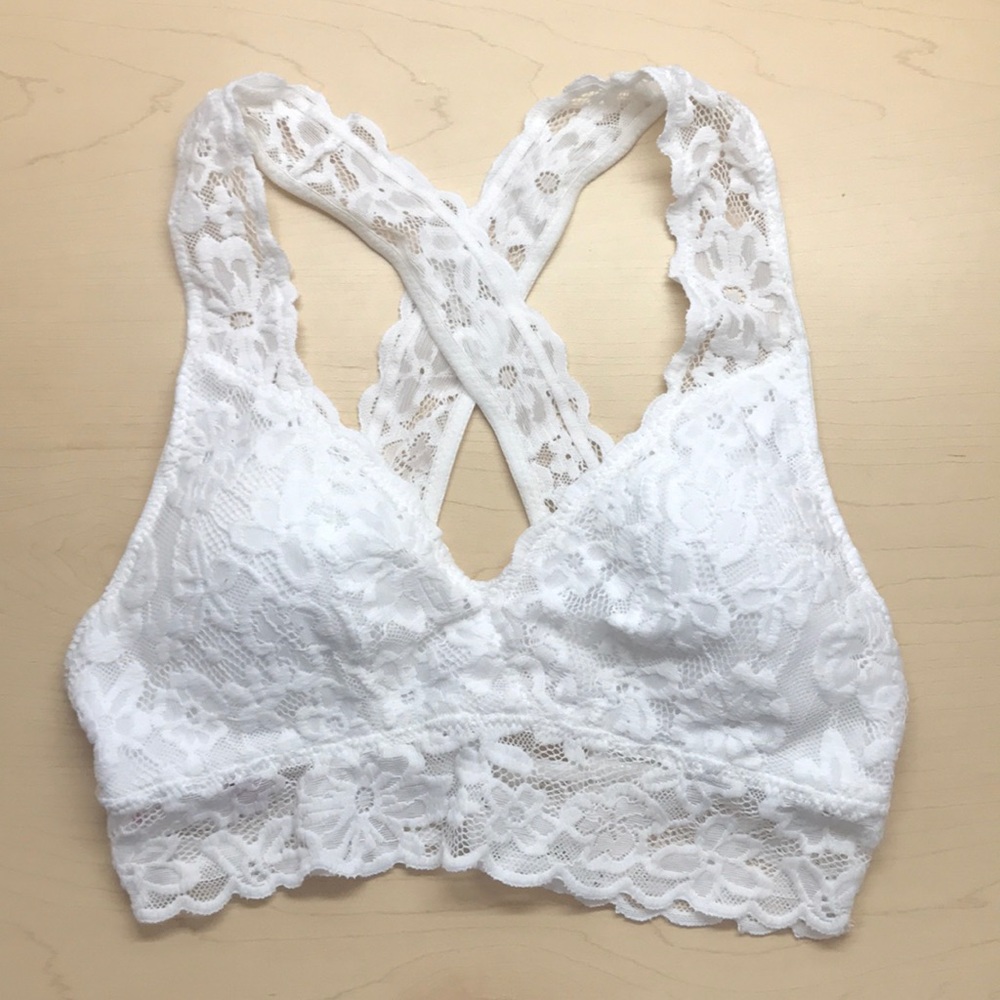 Brand new white lace bralette